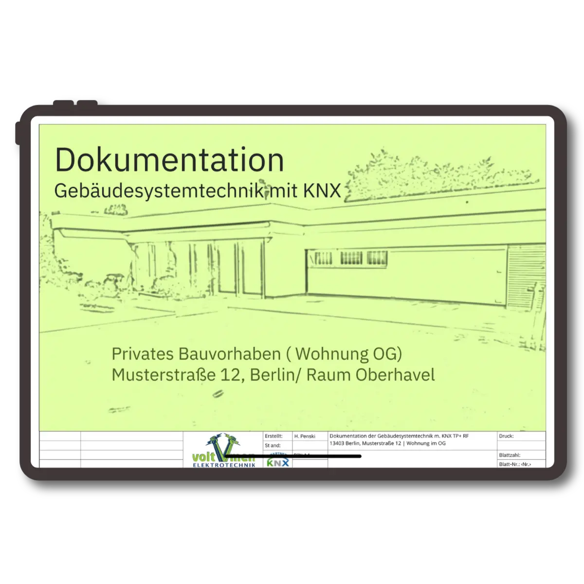 Professionelle KNX Anlagendokumentation für eine Wohneinheit im Raum Oberhavel von Voltmen Elektrotechnik
